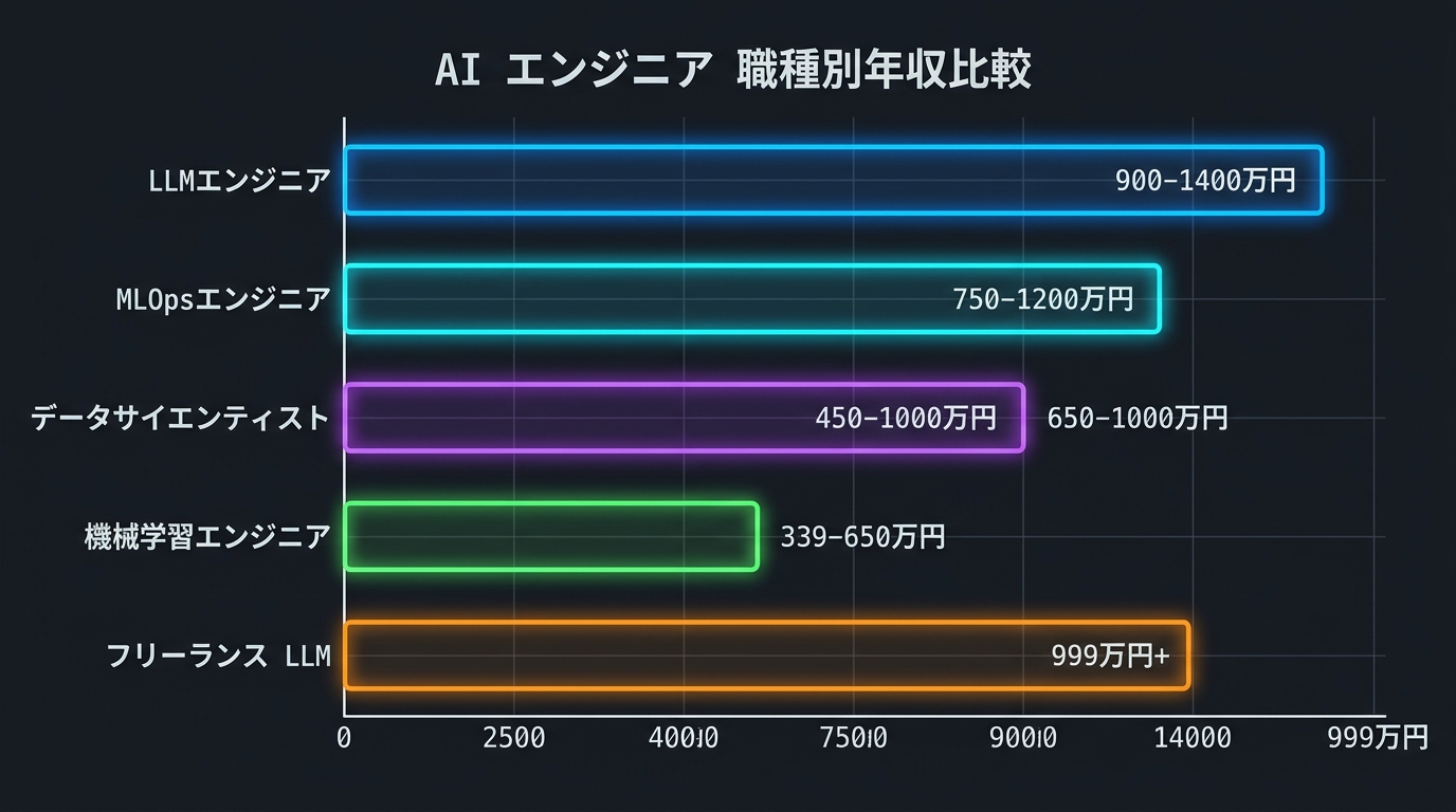 AIエンジニア職種別年収比較チャート