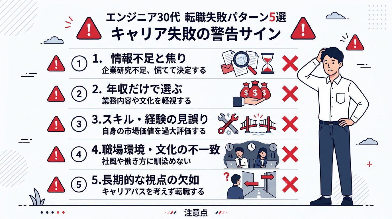 30代エンジニア転職で陥りやすい失敗パターン