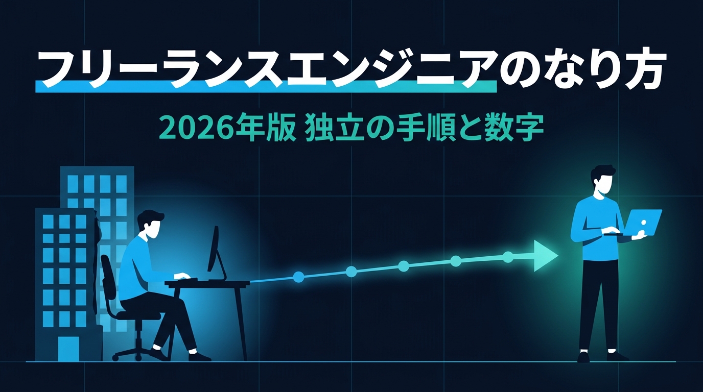 正社員エンジニアがフリーランスとして独立するまでの流れを示したイメージ図